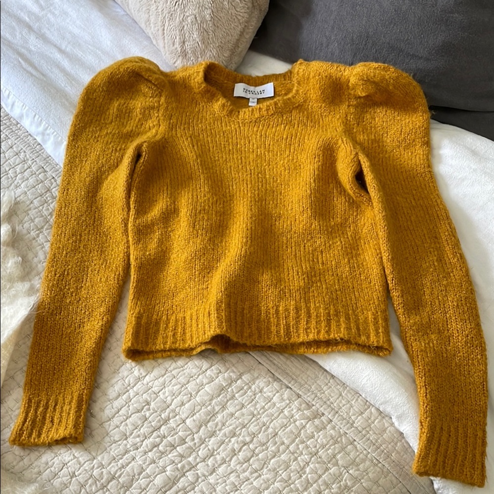 10 CROSBY DEREK LAM Mustard Yellow Knit Sweater